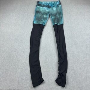 Alo Yoga Leggings Womens Small Green Black High Waist Goddess Ruched Athletic